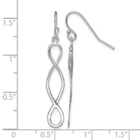 Sterling Silver Polished Twist Design Dangle Earrings