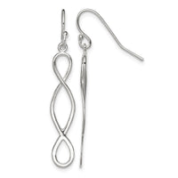 Sterling Silver Polished Twist Design Dangle Earrings