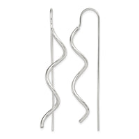 Sterling Silver Polished Spiral Dangle Earrings