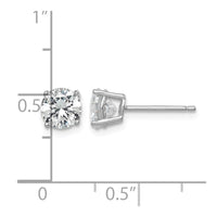 Sterling Silver Rhodium-plated Polished Round 6mm CZ Stud Earrings