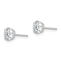 Sterling Silver Rhodium-plated Polished Round 5mm CZ Stud Earrings