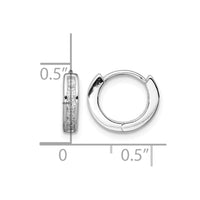 Sterling Silver Rhodium-plated CZ Hinged Hoop Earrings