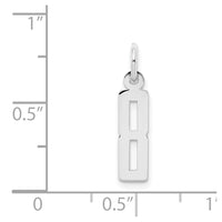 Sterling Silver/Rhodium-plated Elongated Polished Number 8 Charm