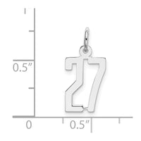 Sterling Silver/Rhodium-plated Elongated Number 27 Charm