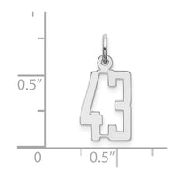 Sterling Silver/Rhodium-plated Elongated Number 43 Charm