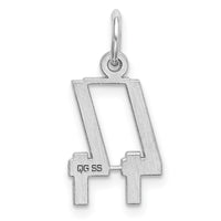 Sterling Silver/Rhodium-plated Elongated Number 44 Charm