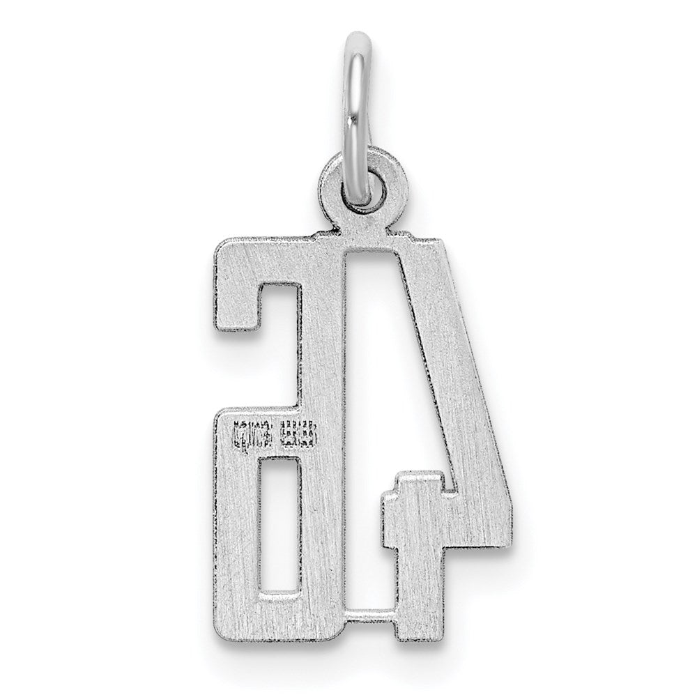 Sterling Silver/Rhodium-plated Elongated Number 46 Charm