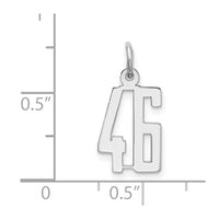 Sterling Silver/Rhodium-plated Elongated Number 46 Charm