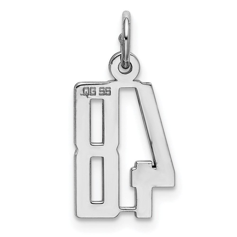 Sterling Silver/Rhodium-plated Elongated Number 48 Charm