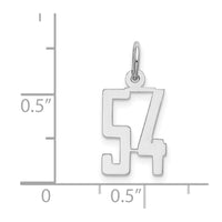 Sterling Silver/Rhodium-plated Elongated Number 54 Charm
