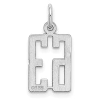 Sterling Silver/Rhodium-plated Elongated Number 63 Charm