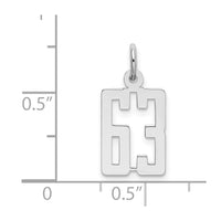 Sterling Silver/Rhodium-plated Elongated Number 63 Charm