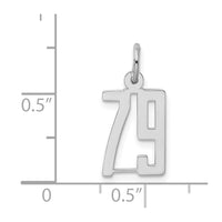 Sterling Silver/Rhodium-plated Elongated Number 79 Charm