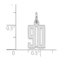 Sterling Silver/Rhodium-plated Elongated Number 90 Charm