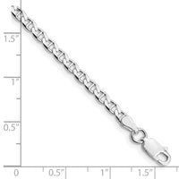 Sterling Silver Rhodium-plated 3.15mm D/C Flat Anchor Curb Chain