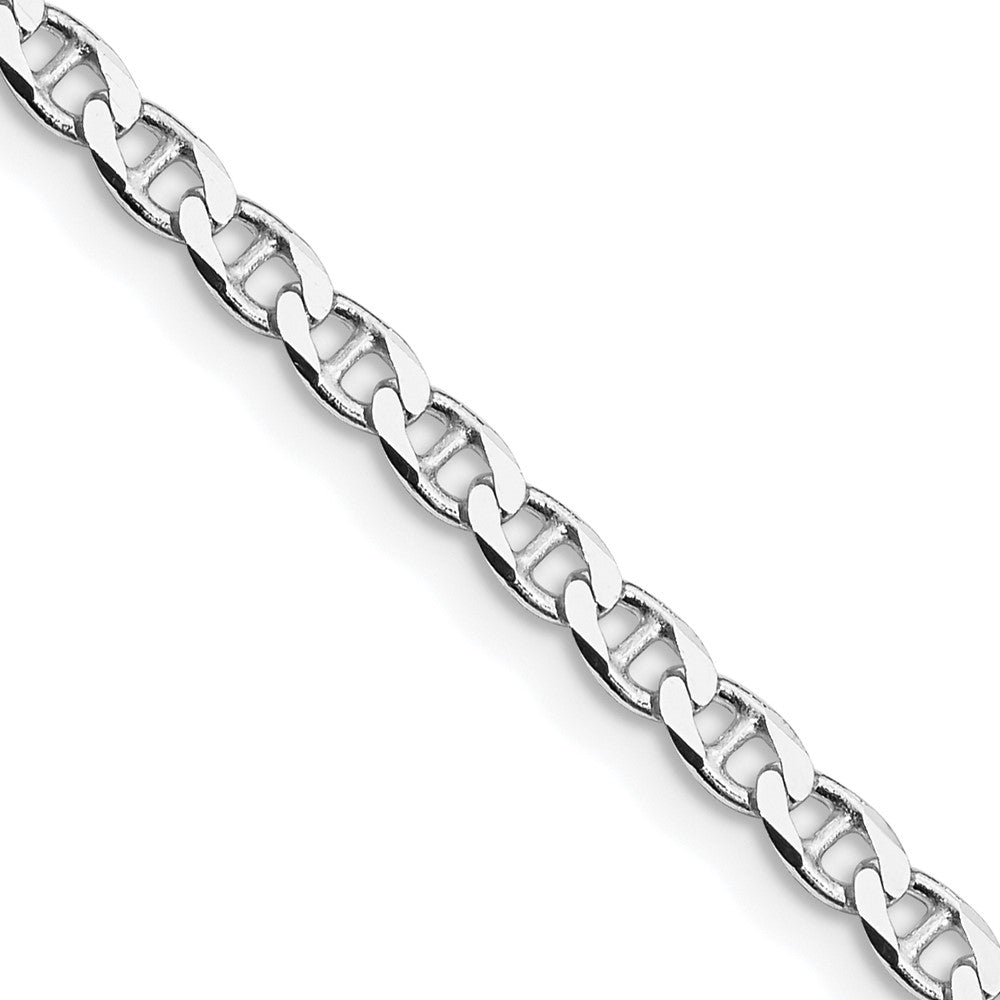 Sterling Silver Rhodium-plated 3.15mm D/C Flat Anchor Curb Chain
