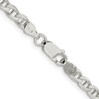 Sterling Silver 4.0mm D/C Flat Anchor Curb Chain