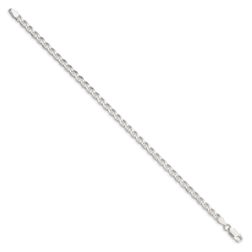 Sterling Silver 4.0mm D/C Flat Anchor Curb Chain