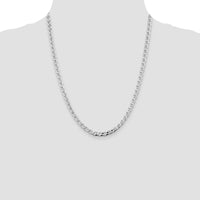 Sterling Silver Rhodium-plated 4.65mm D/C Flat Anchor Curb Chain