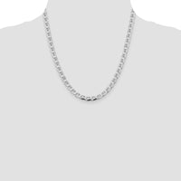 Sterling Silver Rhodium-plated 5.7mm D/C Flat Anchor Curb Chain