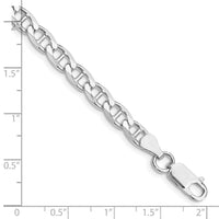 Sterling Silver Rhodium-plated 5.7mm D/C Flat Anchor Curb Chain