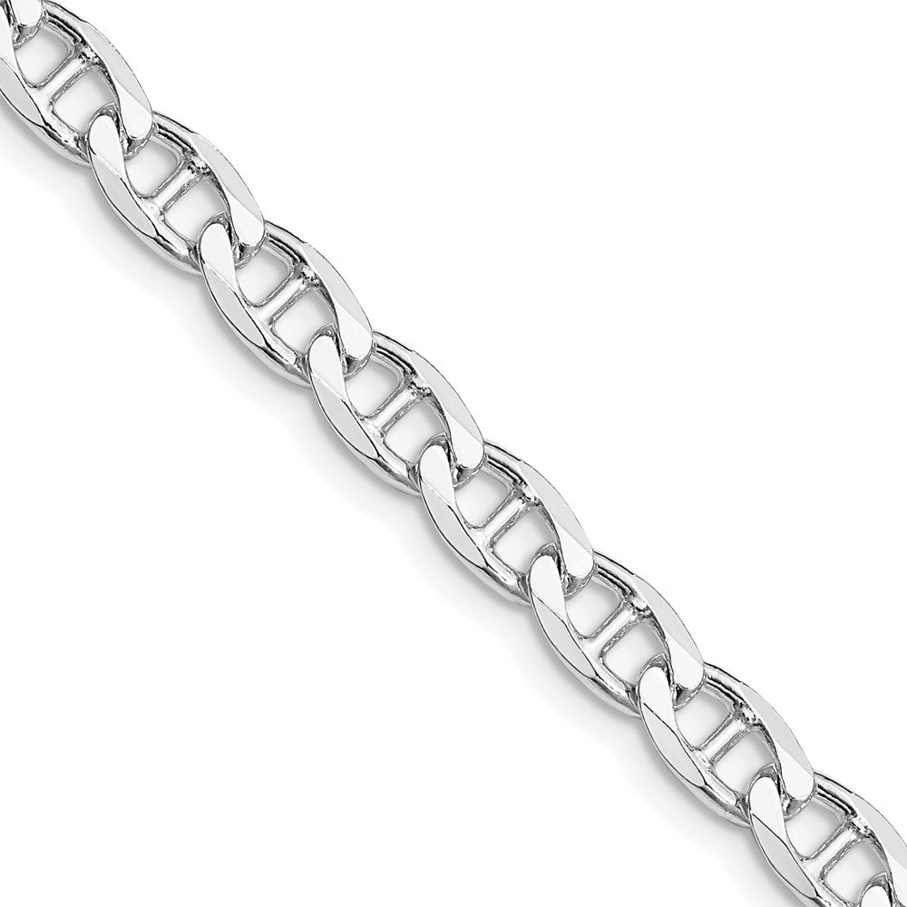 Sterling Silver Rhodium-plated 5.7mm D/C Flat Anchor Curb Chain
