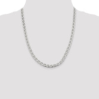 Sterling Silver 6.5mm D/C Flat Anchor Curb Chain