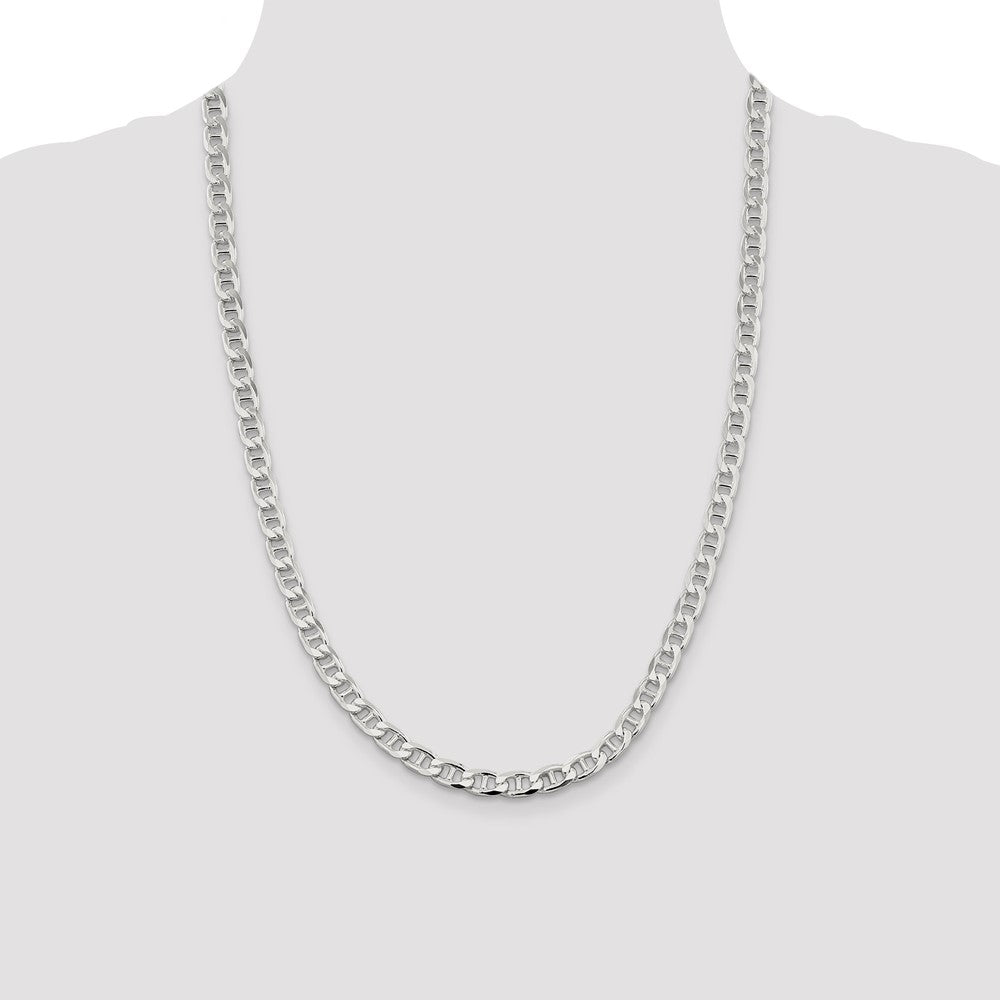 Sterling Silver 6.5mm D/C Flat Anchor Curb Chain