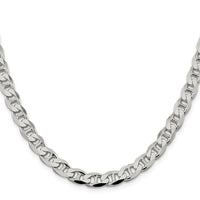 Sterling Silver 7.4mm D/C Flat Anchor Curb Chain