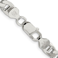 Sterling Silver 7.4mm D/C Flat Anchor Curb Chain