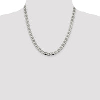 Sterling Silver 7.4mm D/C Flat Anchor Curb Chain