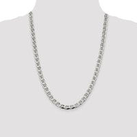 Sterling Silver 7.4mm D/C Flat Anchor Curb Chain