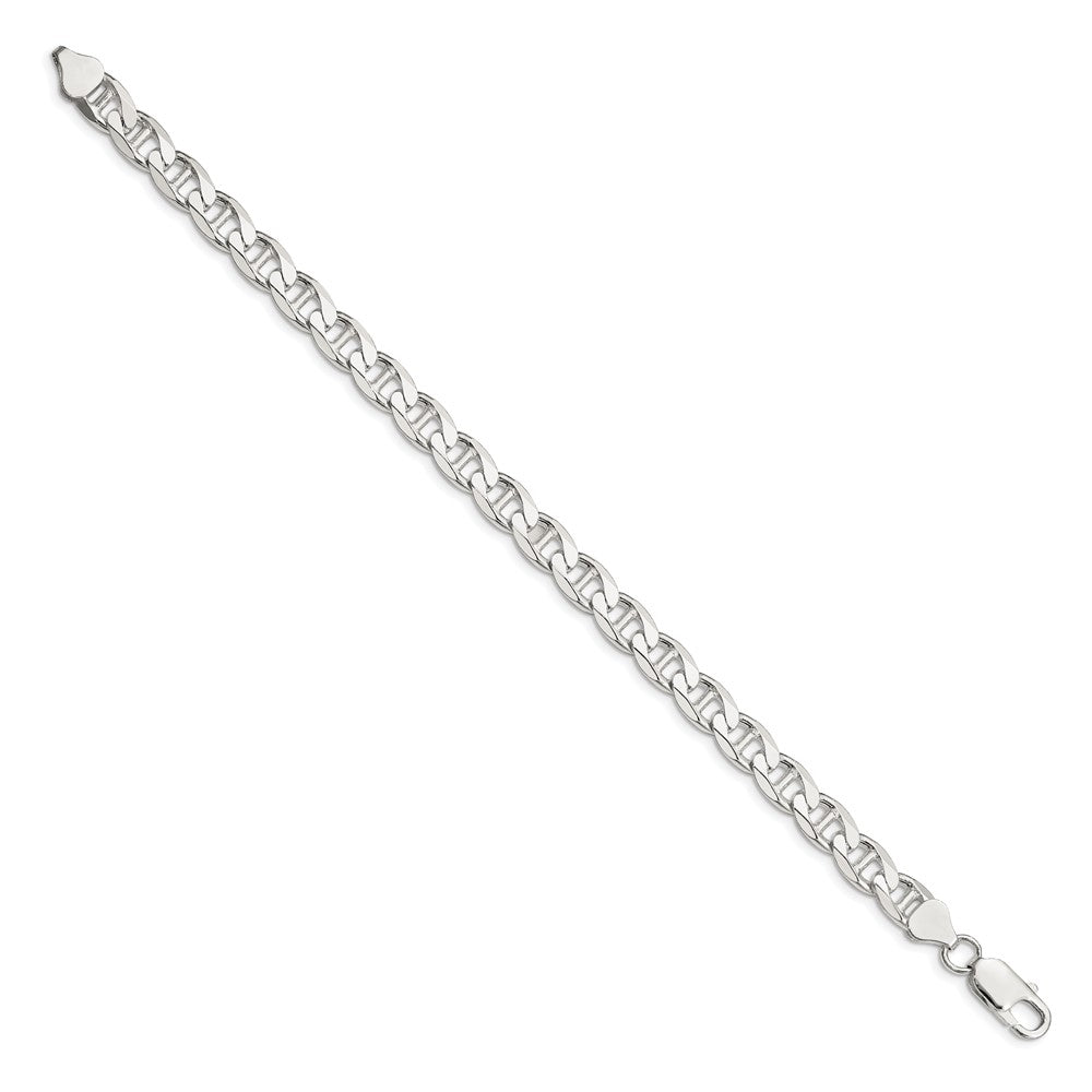 Sterling Silver 7.4mm D/C Flat Anchor Curb Chain
