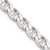 Sterling Silver 7.4mm D/C Flat Anchor Curb Chain