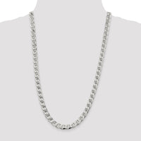 Sterling Silver 8.25mm D/C Flat Anchor Curb Chain