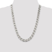 Sterling Silver 10.8mm D/C Flat Anchor Curb Chain