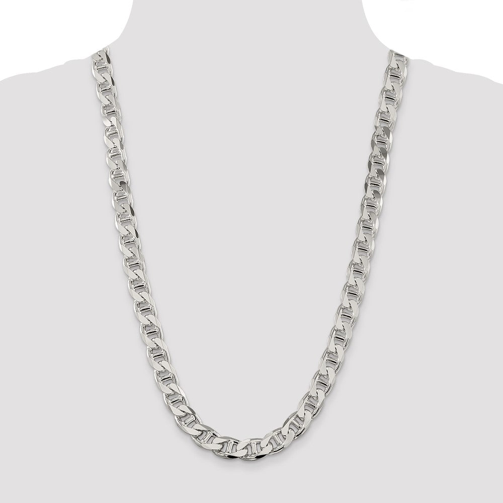 Sterling Silver 10.8mm D/C Flat Anchor Curb Chain