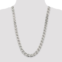 Sterling Silver 10.8mm D/C Flat Anchor Curb Chain