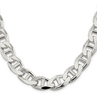 Sterling Silver 13.5mm D/C Flat Anchor Curb Chain