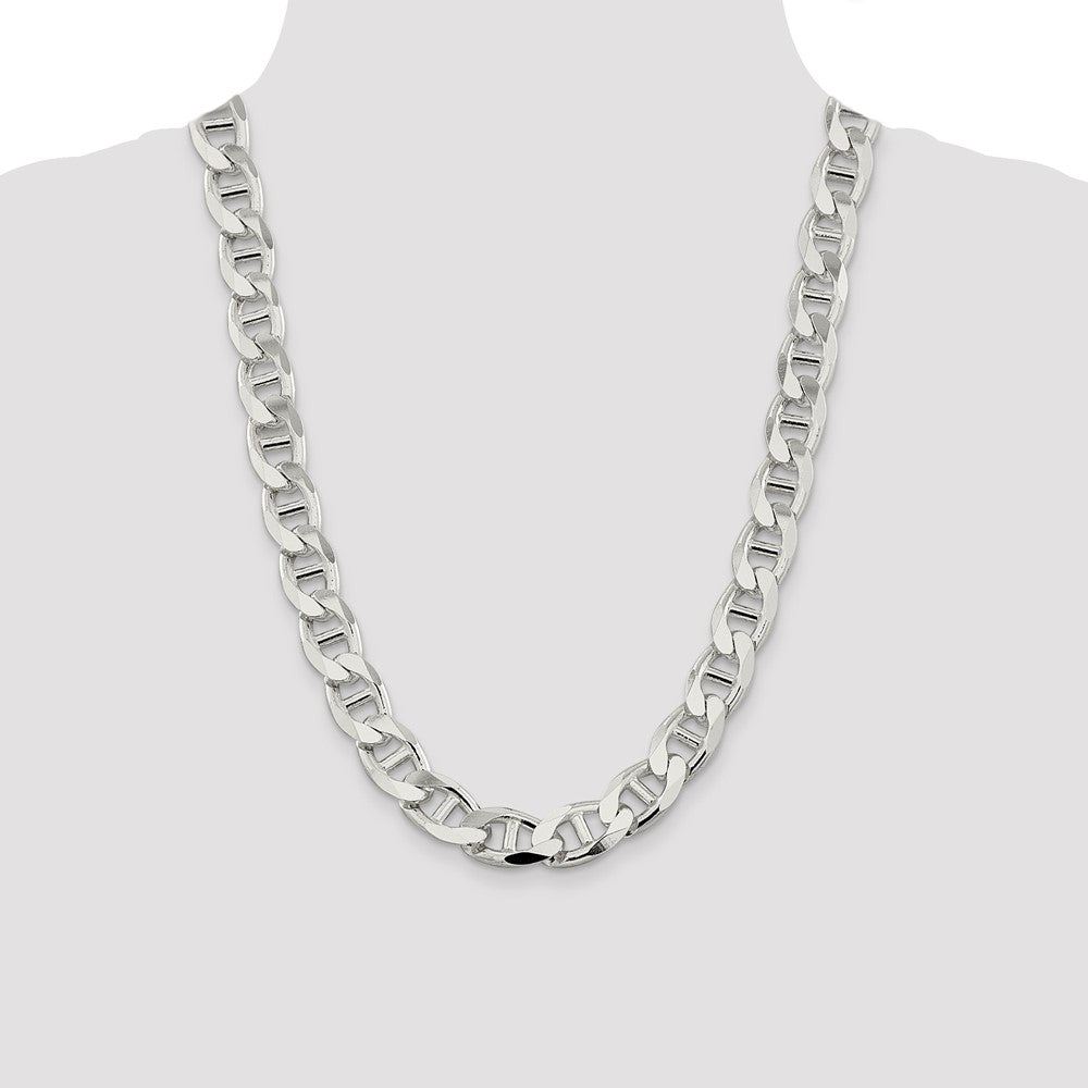 Sterling Silver 13.5mm D/C Flat Anchor Curb Chain