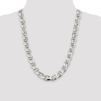 Sterling Silver 13.5mm D/C Flat Anchor Curb Chain