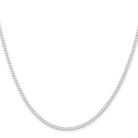 Sterling Silver Rhodium-plated 2.3mm Beveled Curb Chain