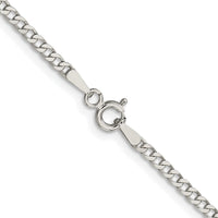 Sterling Silver Rhodium-plated 2.3mm Beveled Curb Chain