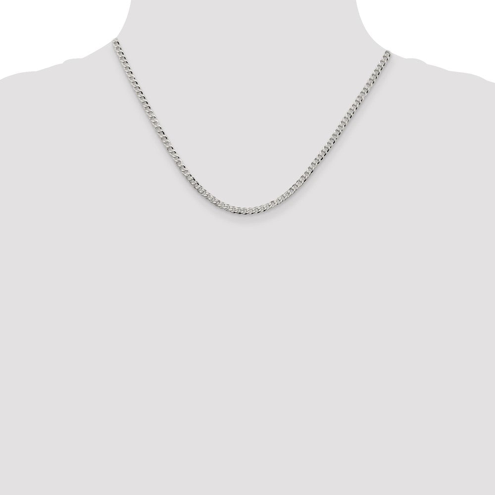 Sterling Silver 3.2mm Beveled Curb Chain