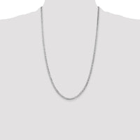 Sterling Silver Rhodium-plated 3.2mm Beveled Curb Chain