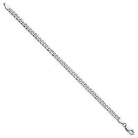 Sterling Silver Rhodium-plated 4mm Beveled Curb Chain