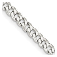 Sterling Silver 4mm Beveled Curb Chain