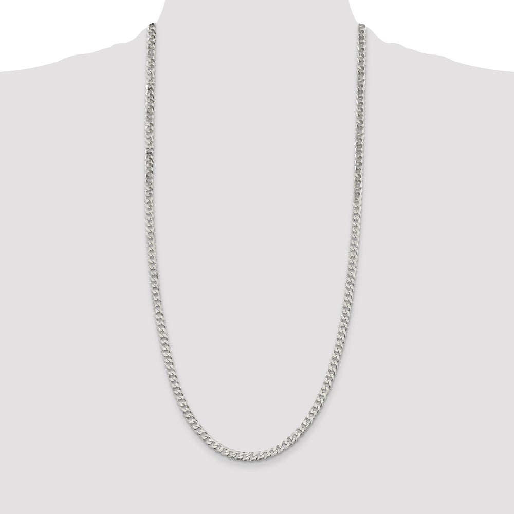 Sterling Silver 5mm Beveled Curb Chain
