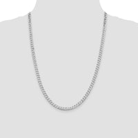 Sterling Silver Rhodium-plated 5mm Beveled Curb Chain