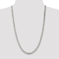Sterling Silver 6mm Beveled Curb Chain